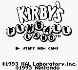 Kirby's Pinball Land (USA, Europe) Title Screen